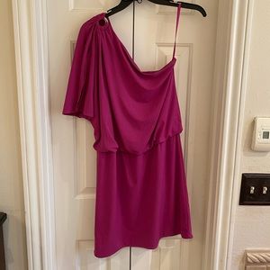 Gorgeous magenta one shoulder dress
